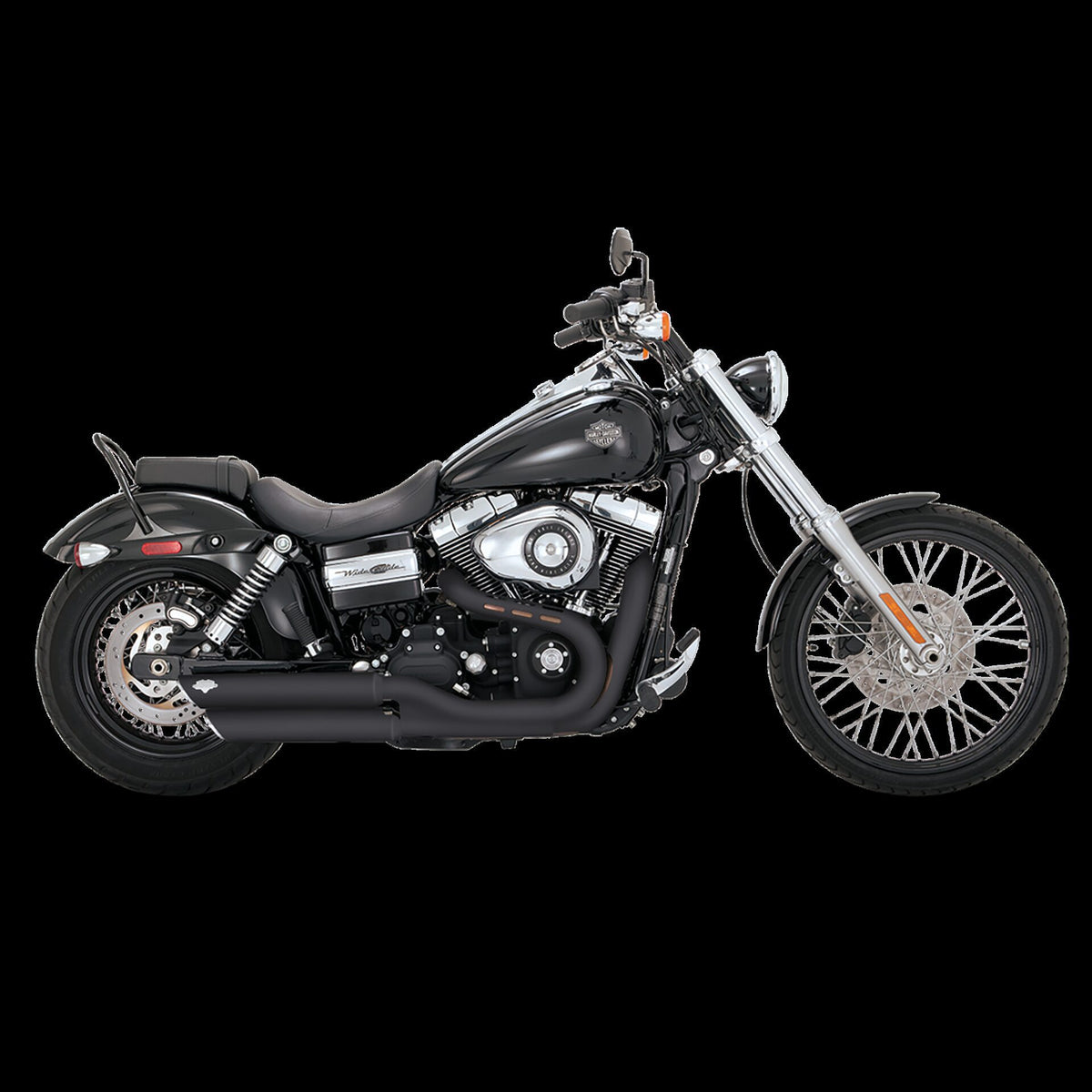 Vance & Hines 46845 Twin Slash 3in Slip-Ons Black for 2008-2017 Harley-Davidson Dyna