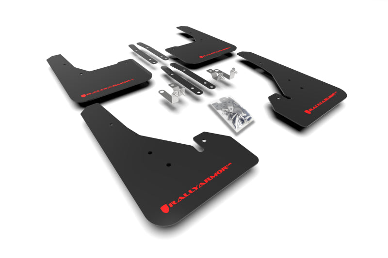 Rally Armor UR Mud Flaps - 2019-2026 Toyota Corolla - Black/Red Logo - #MF67-UR-BLK/RD