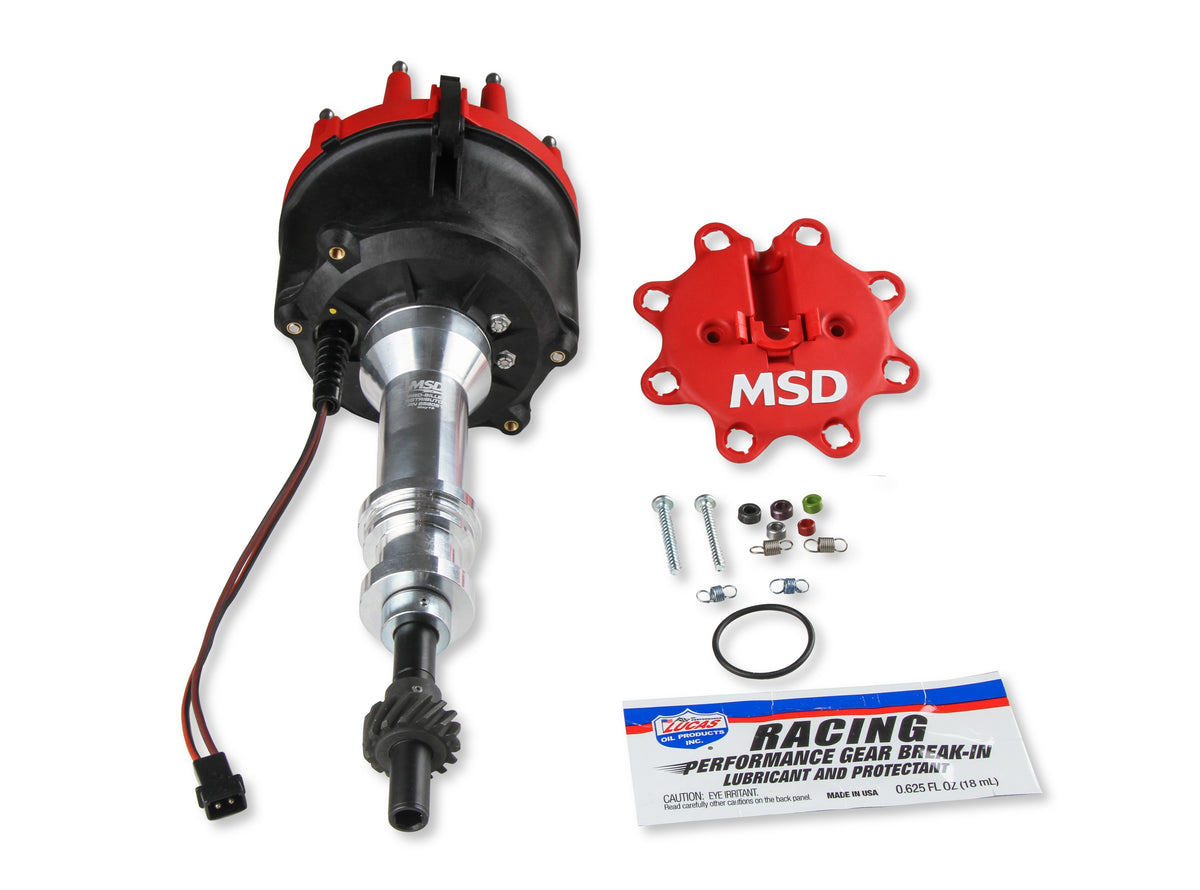 MSD 858051 Distributor, Billet for Ford 351W, for Edelbrock Victor Jr, w/Steel Gear