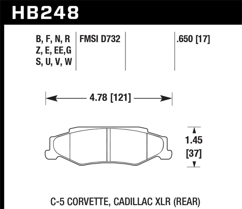 Hawk Performance HB248N.650 HP Plus Crossover Street/Motorsport Brake Pads