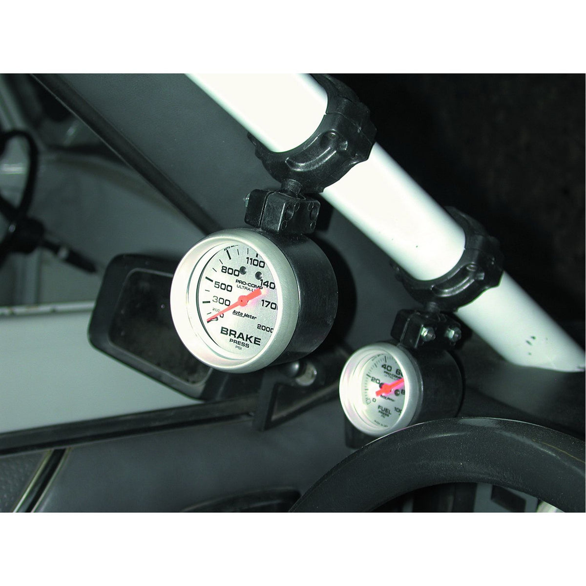 AutoMeter 48003 2-1/16in Black Roll Pod Gauge Mount for 1-5/8in Roll Cage