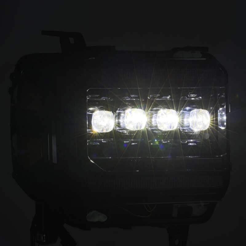 AlphaRex 880616 14-18 GMC Sierra NOVA LED Projector Headlights Plank Style Alpha Black w/Activation Light/Sequential Signal/DRL