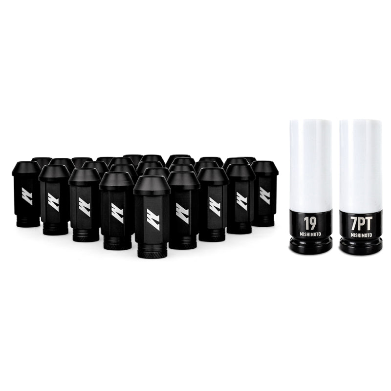 Mishimoto Aluminum Locking Lug Nuts M12x1.5 27pc Set Black - #MMLG-15-27LBK