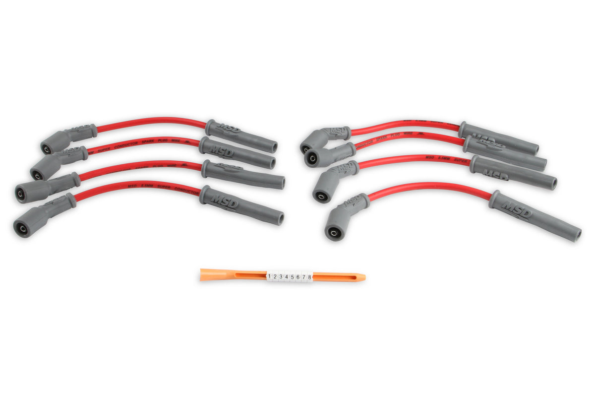 MSD 32829 Super Conductor Spark Plug Wire Set - 99-13 GM Truck & SUV - Red