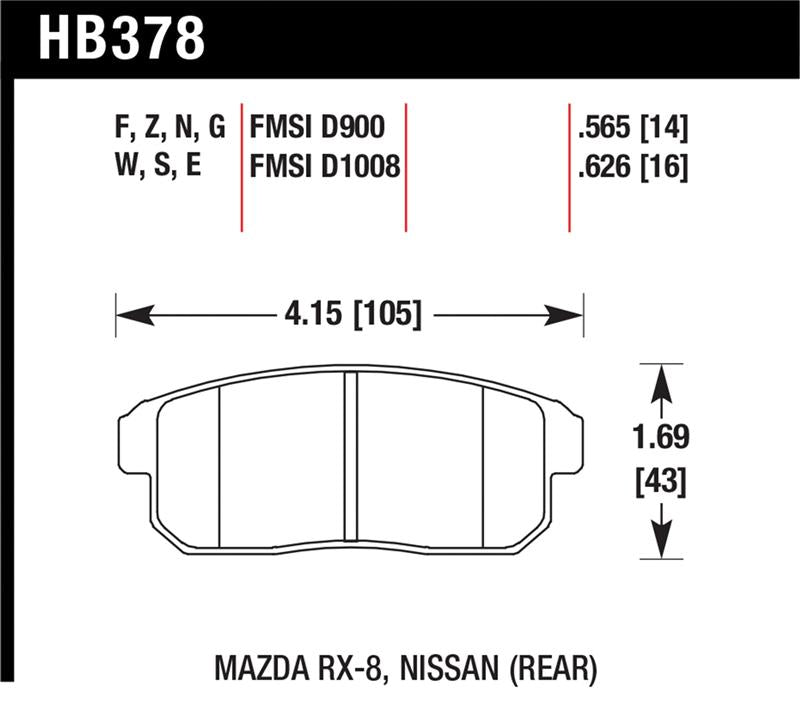 Hawk Performance HB378F.565 HPS Performance Street Brake Pads