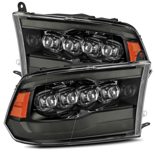 AlphaRex 880541 09-18 Dodge Ram 1500 HD NOVA LED Projector Headlights Plank Style Design Alpha Black w/DRL