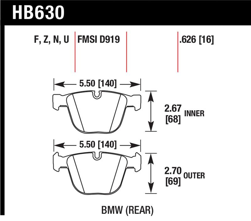 Hawk Performance HB630N.626 HP Plus Disc Brake Pad