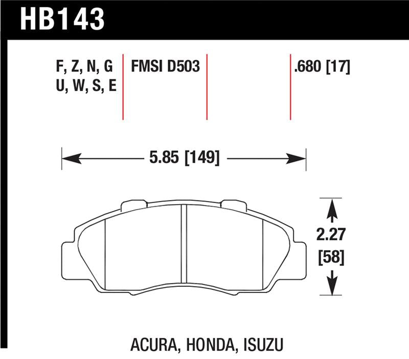 Hawk Performance HB143N.680 HP Plus Brake Pad