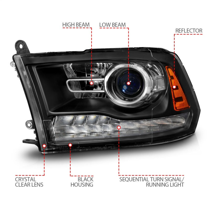ANZO 2011-2018 RAM 1500 LED Projector Headlights
