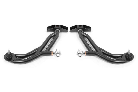 BMR 10-14 Ford Mustang Adj. Lower A-Arms with Delrin/Rod End / 18mm Tall Ball Joint - Black Hammertone