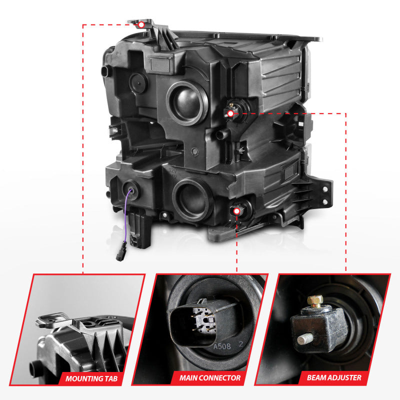 ANZO 2019-2022 Chevrolet Silverado 1500 LED Projector Headlights