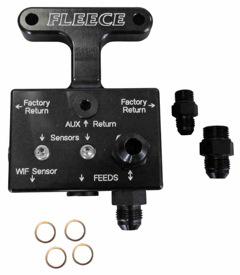 Fleece Performance FPE-FFD-RF-3G for 03-07 Dodge 5.9L / 07.5-09 6.7L Cummins 3rd Gen Fuel Distribution Block