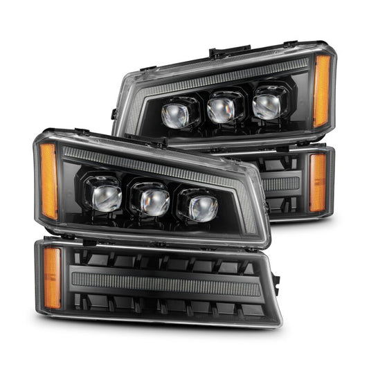 AlphaRex 880254 03-06 Chevrolet Silverado 1500/2500 HD/3500 HD/Avalanche Alpha-Black NOVA LED Projector Headlights