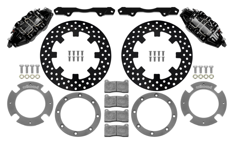 Wilwood 17-21 Can-Am X3RS Black 6-Piston Front Kit 11.25in - Drilled Rotors - #140-16628-D