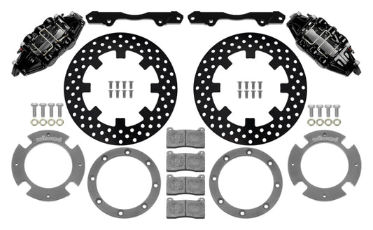 Wilwood 17-21 Can-Am X3RS Black 6-Piston Front Kit 11.25in - Drilled Rotors - #140-16628-D