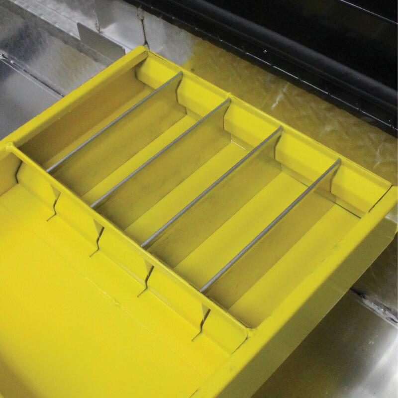 Westin 80-TR11 Brute 9 in x 15 in tray with 4 Silver Aluminum Dividers Yellow