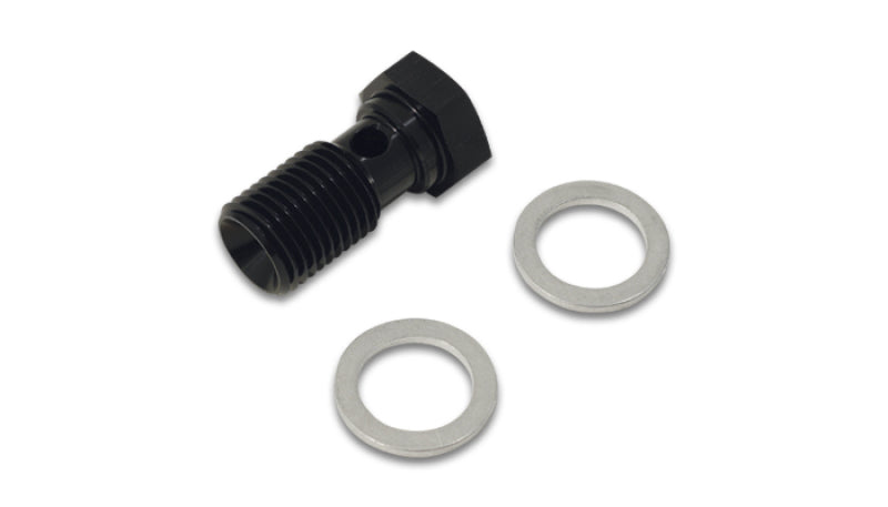 Vibrant Aluminum Banjo Bolt w/2 Washers (M12x1.5 20mm LG) - Anodized Black
