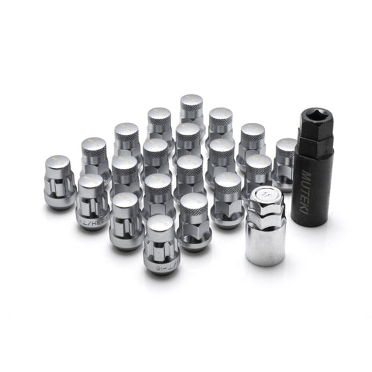 Wheel Mate 32925SSP Muteki SR35 Closed End Lug Nuts with Locks Satin Silver M12x1.25 35mm