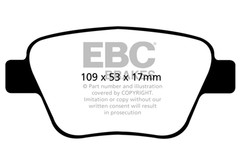 EBC 10-13 Audi A3 2.0 Turbo (Bosch rear caliper) Yellowstuff Rear Brake Pads DP42075R