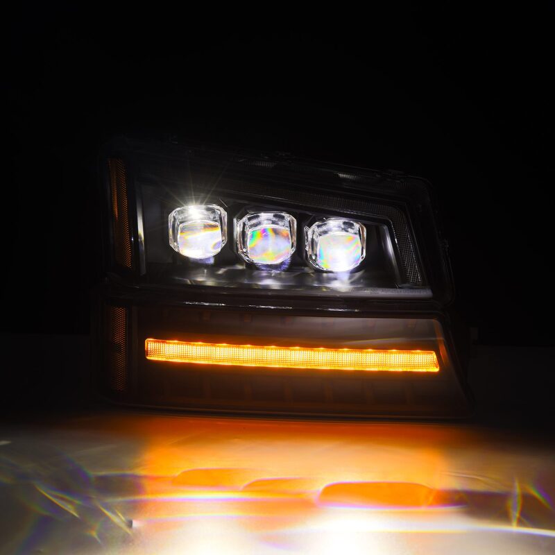 AlphaRex 880256 03-06 Chevrolet Silverado 1500/2500 HD/3500 HD/Avalanche Black NOVA LED Projector Headlights