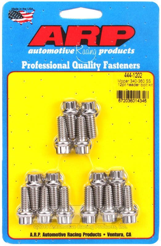 ARP 444-1202 for Mopar 340-360 SS 12pt Header Bolt Kit