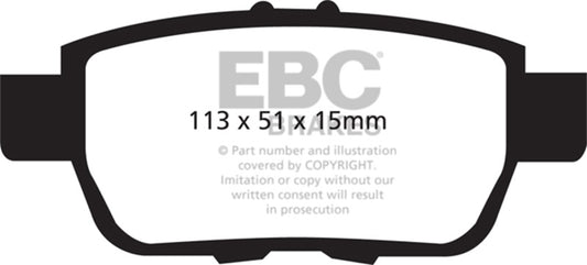 EBC 05-14 Honda Ridgeline 3.5 Greenstuff Rear Brake Pads DP61754