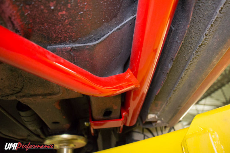 UMI Performance 2004-R 3-Point Subframe Connectors Bolt-In Red