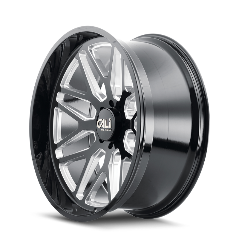 Cali Off-Road Invader 9115 22x12 8x165.1 -51mm Gloss Black Milled Wheel 9115-22281BM