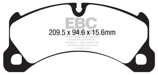 EBC 10+ Porsche Cayenne 3.6 Yellowstuff Front Brake Pads DP42162R