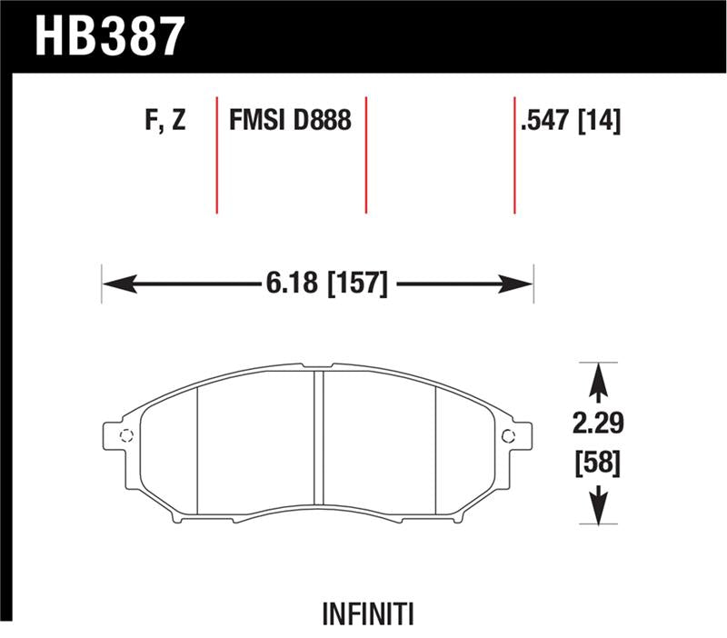 Hawk Performance HB387Z.547 Performance Ceramic Street Brake Pads