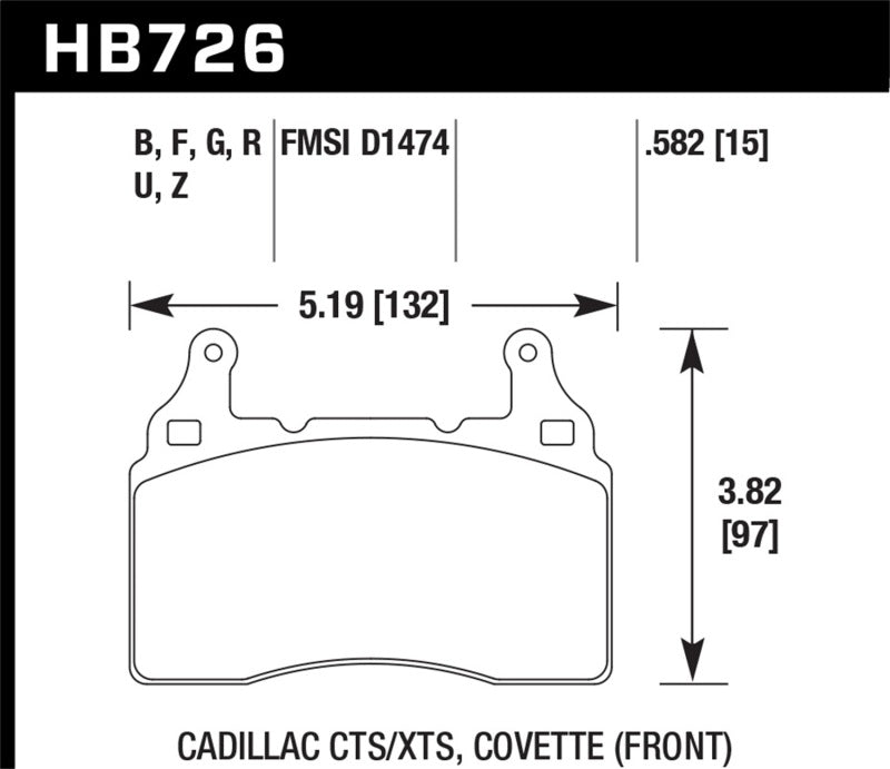 Hawk Performance HB726N.582 HP Plus Crossover Street/Motorsport Brake Pads