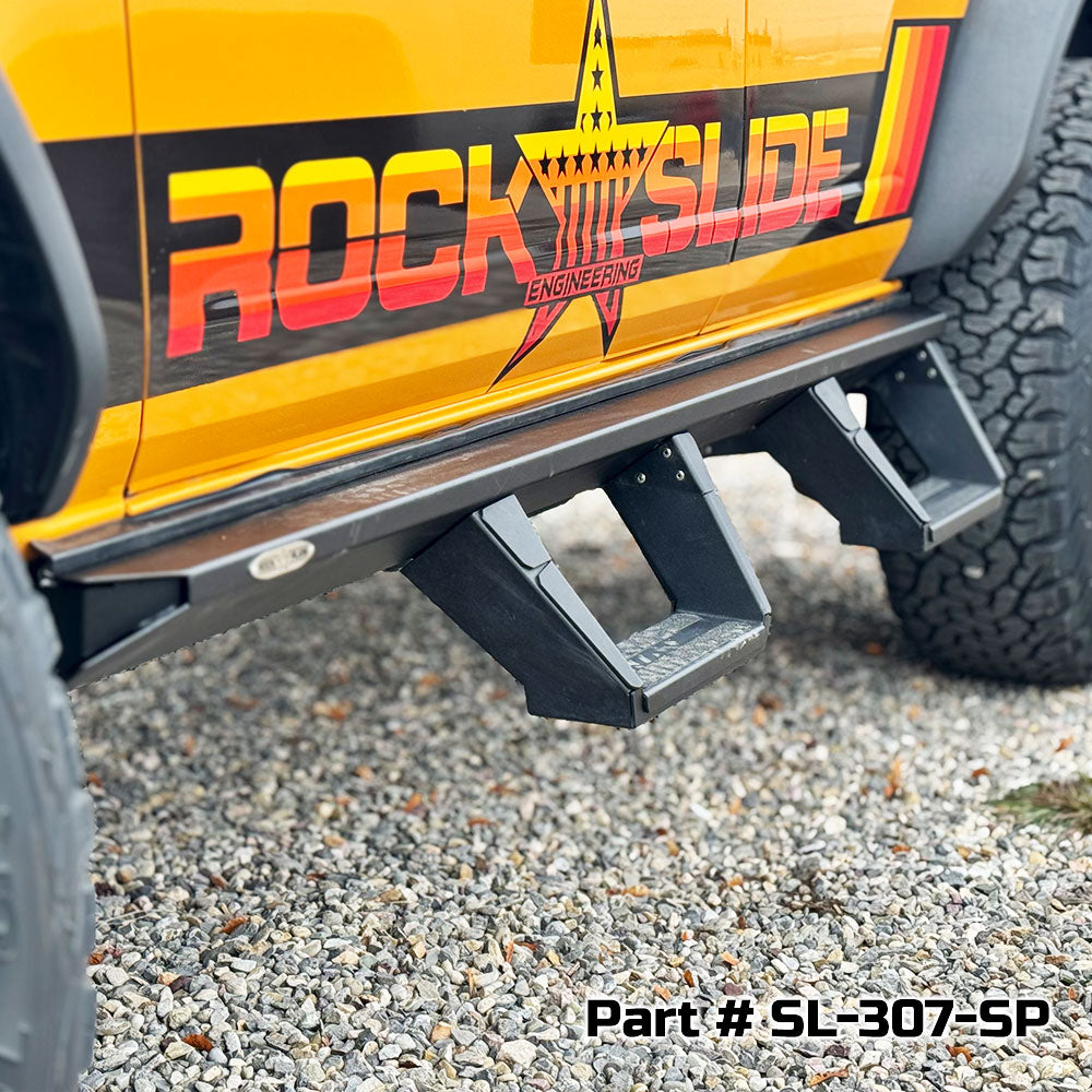Rock Slide Engineering for 18-25 Jeep Wrangler JL 7in Removable Deluxe Rock Rail Drop Step