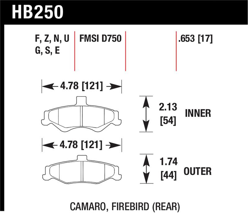 Hawk Performance HB250F.653 HPS Performance Street Brake Pads