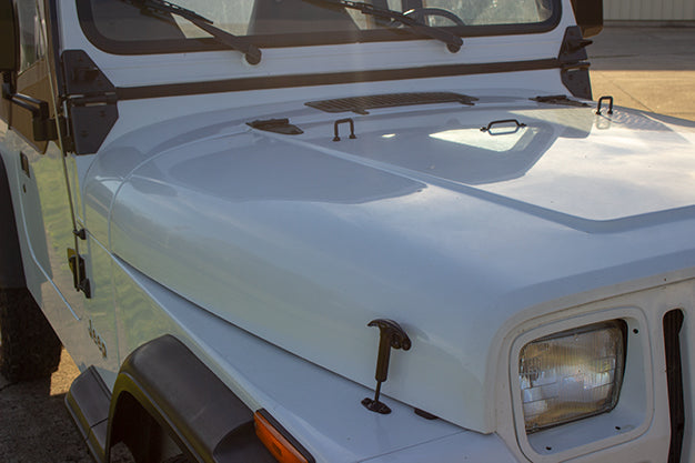 Kentrol 50401 Hood Catch Pair for 1955-1995 Jeep CJ Wrangler YJ - Powdercoat Black
