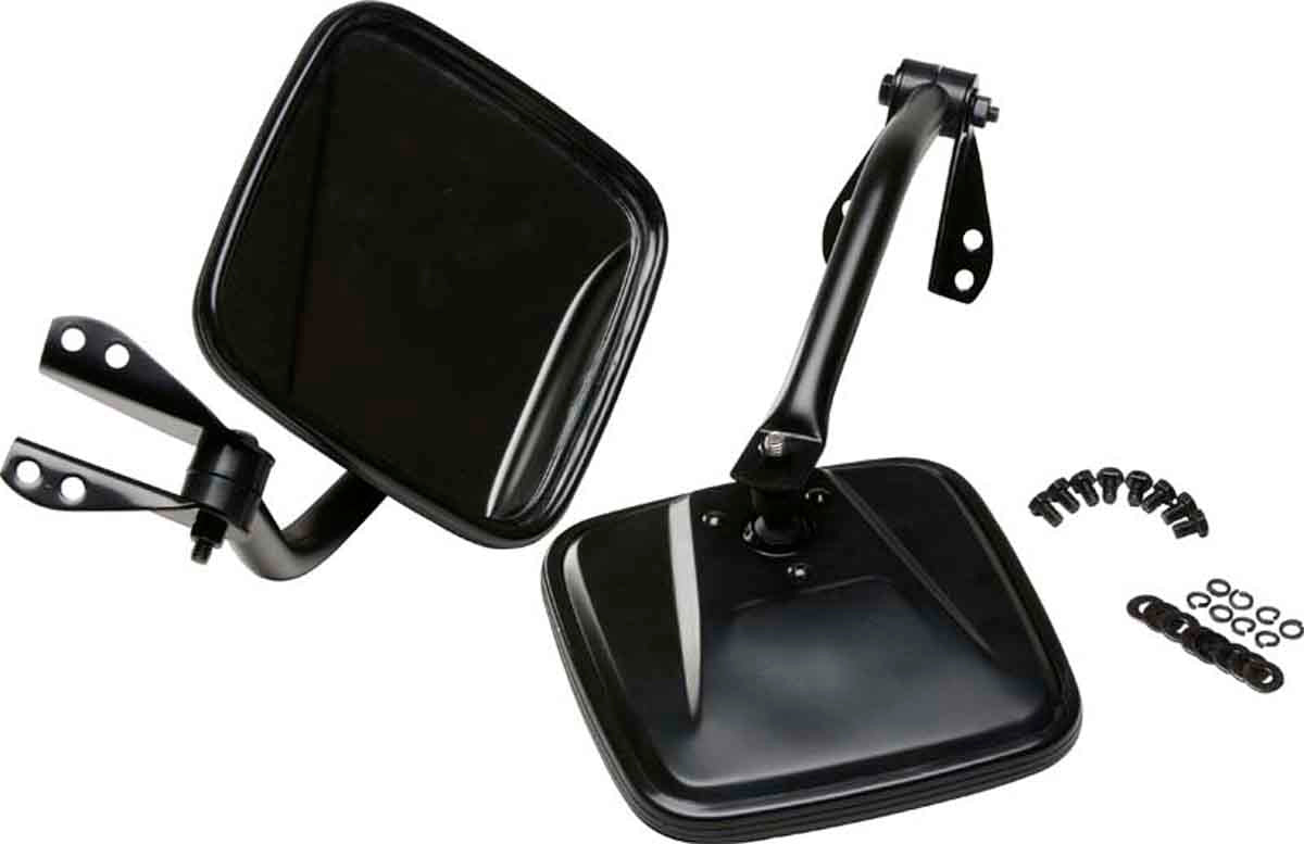 Kentrol 50417 Side Mirror Kit Pair for 1955-1986 Jeep CJ5 CJ7 CJ8 - Powdercoat Black