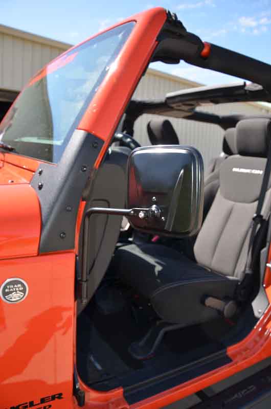 Kentrol 50443 Side Mirrors Pair for 1976-2026 Jeep CJ Wrangler YJ TJ LJ JK JL Gladiator - Powdercoat Black