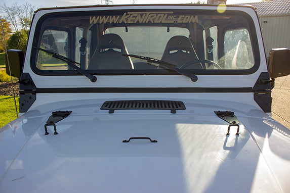 Kentrol 50470 Hood Kit for 1978-1995 Jeep CJ Wrangler YJ - Powdercoat Black