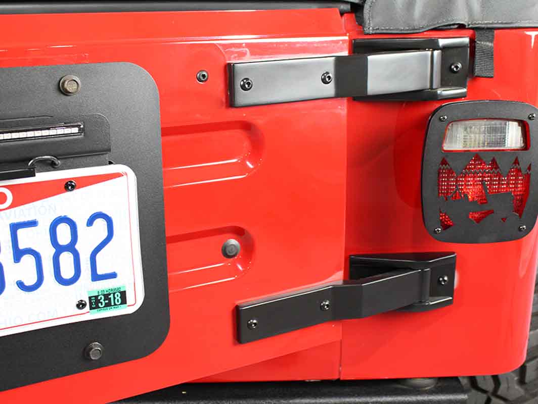 Kentrol 50478 Tailgate Hinge Pair for 1997-2006 Jeep Wrangler TJ LJ - Powdercoat Black