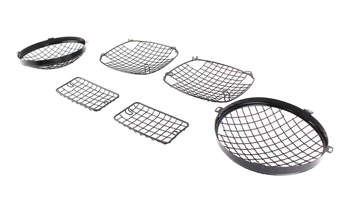 Kentrol 50488 Wire Mesh Light Guard Set 6 Piece for 1997-2006 Jeep Wrangler TJ LJ - Powdercoat Black