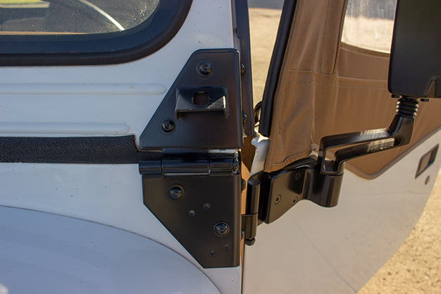Kentrol 50531 A-Pillar Light Brackets Pair for 1955-1995 Jeep CJ Wrangler YJ - Powdercoat Black