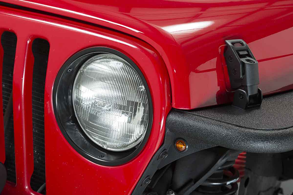 Kentrol 50543 Headlight Bezels Pair for 1997-2006 Jeep Wrangler TJ LJ - Powdercoat Black