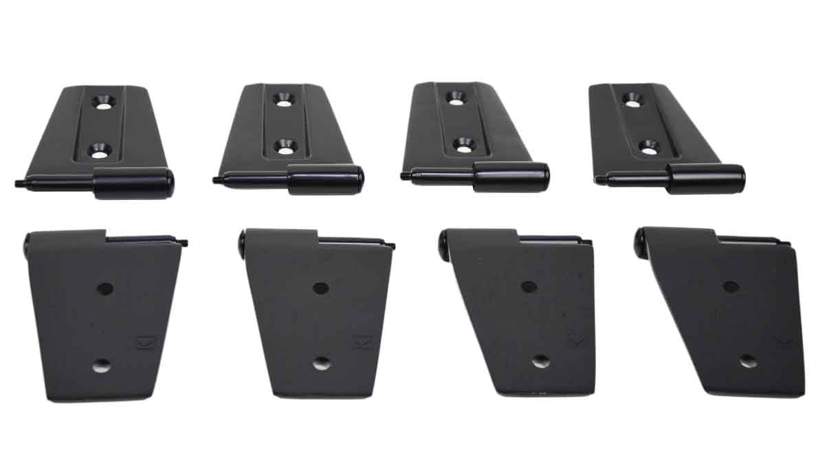 Kentrol 50576 Door Hinge Set 8 Piece for 2007-2018 Jeep Wrangler JKU 4-Door - Powdercoat Black