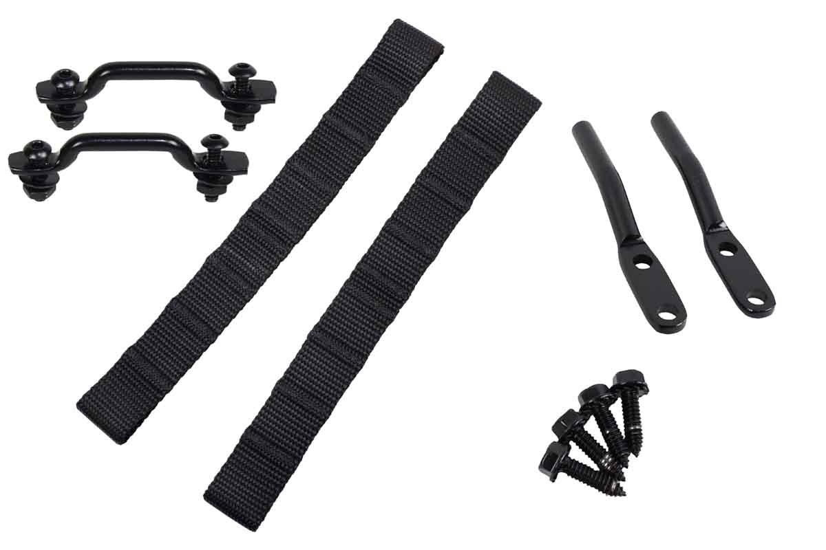 Kentrol 50725 Door Strap Kit Stainless for 1976-1995 Jeep CJ Wrangler YJ - Powdercoat Black