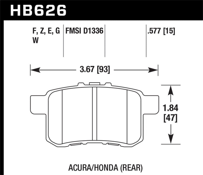 Hawk Performance HB626F.577 HPS Performance Street Brake Pads