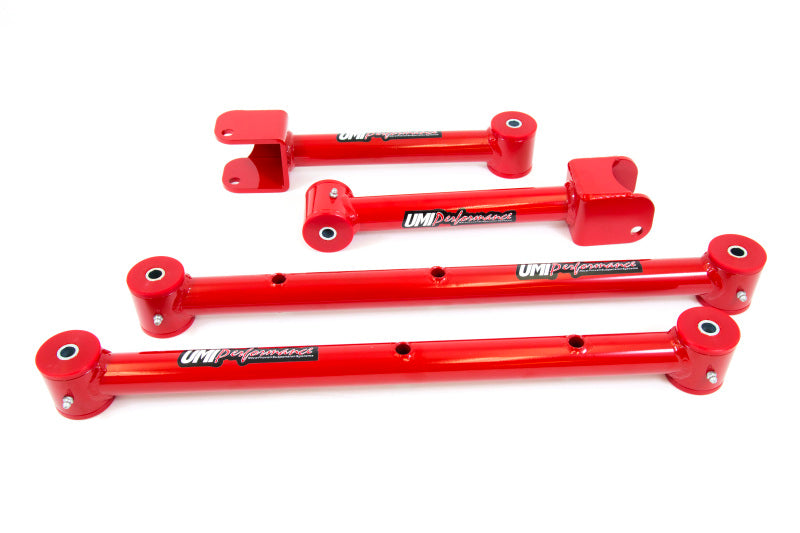 UMI Performance 401518-R Adjustable Upper and Lower Control Arm Kit Red