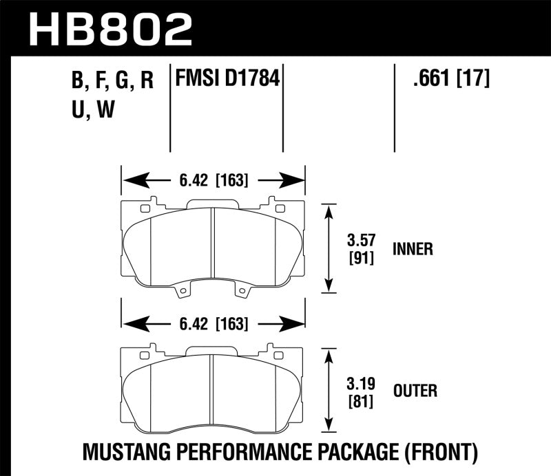 Hawk Performance HB802U.661 DTC-70 Motorsport Brake Pads