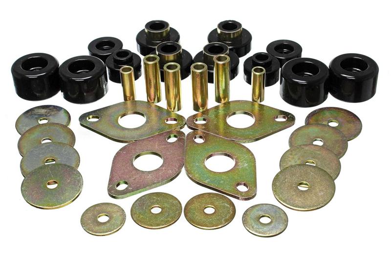 Energy Suspension Body Mount Set-Reg Access & Dbl Cab - Black 8.4109G