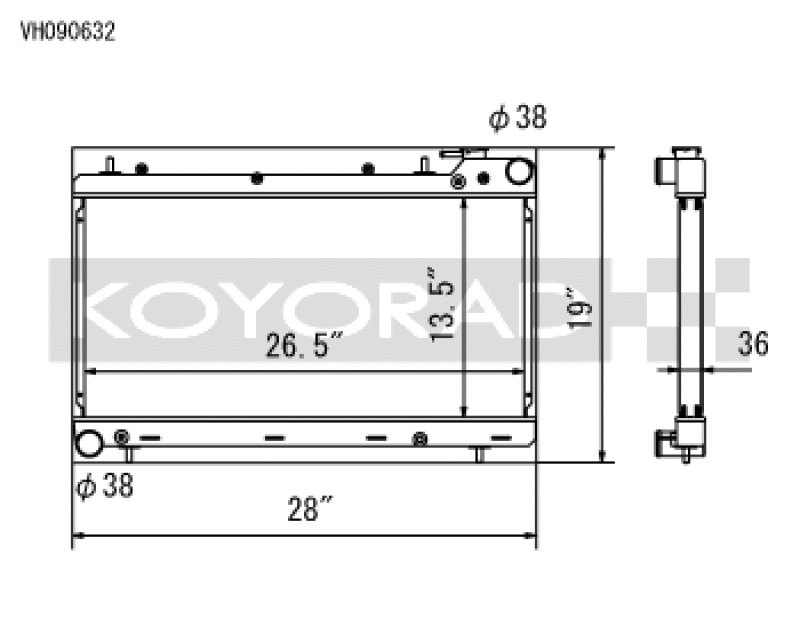 Koyo VH090632 for 93-98 Subaru Impreza 1.8/2.2L (MT) Radiator