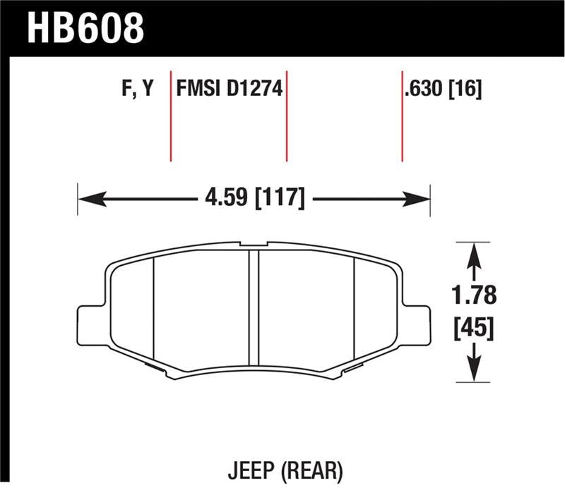 Hawk Performance HB608Y.630 LTS Light Truck and SUV Street Brake Pads