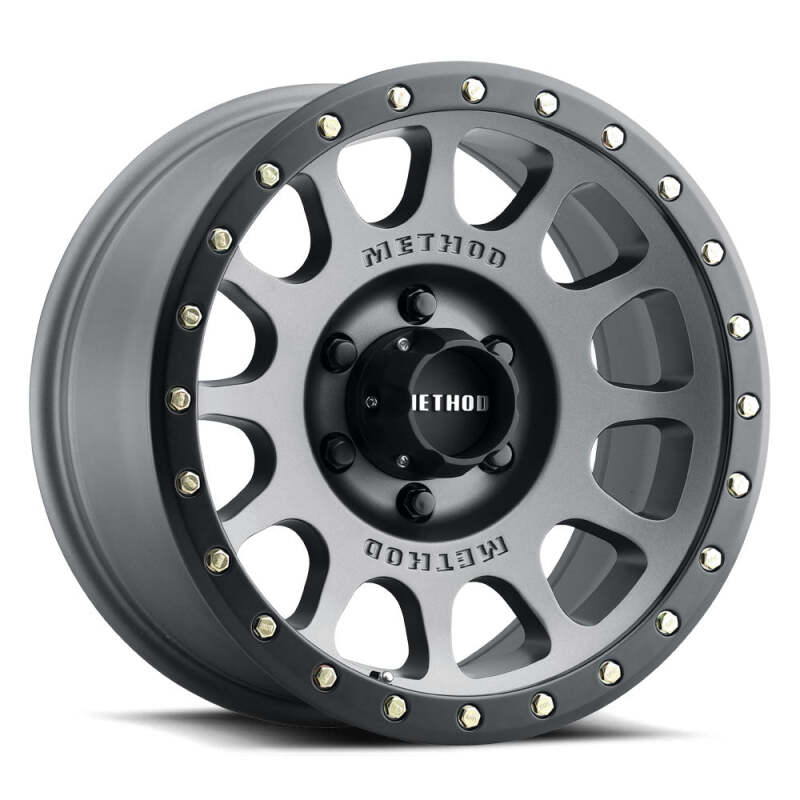 Method MR305 NV 17x8.5 / 0mm Offset / 8x6.5 BP / 130.81mm CB / Titanium - Matte Black Lip Wheel